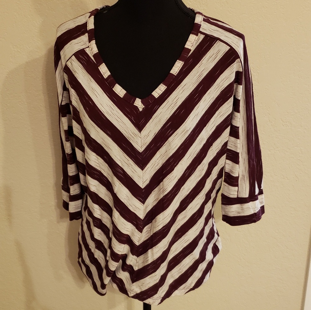Maroon and cream shirt